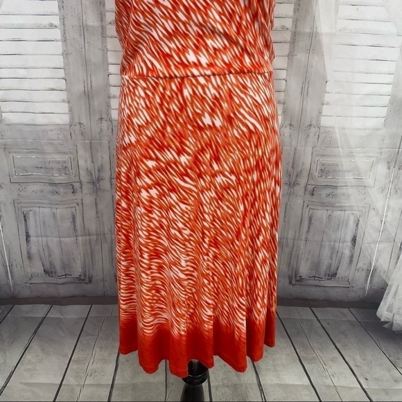 Athleta Small Starfish Orange White Reef Dress Sleeveless Scoop Neck Stretch - Picture 3 of 8